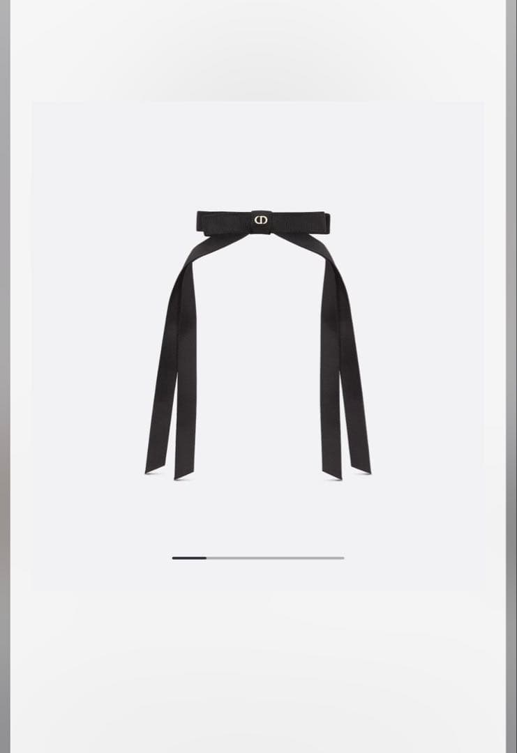 Dior Twist リボンバレッタ　黒