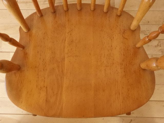 木製　ロッキングチェアー　白木色　再塗装済　ＵＳＥＤ