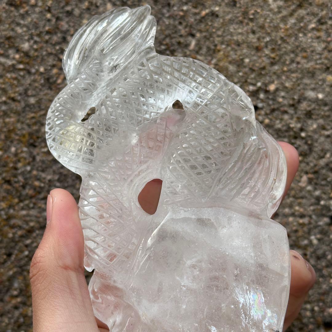 天然石 水晶の龍　置物　ご購入前に在庫確認必要G.182