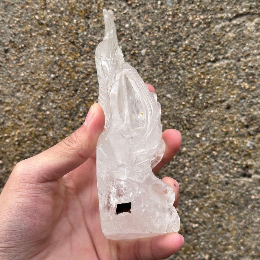 天然石 水晶の龍　置物　ご購入前に在庫確認必要G.182