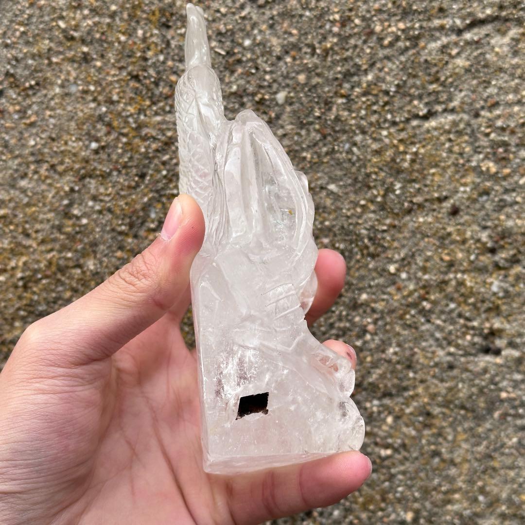 天然石 水晶の龍　置物　ご購入前に在庫確認必要G.182