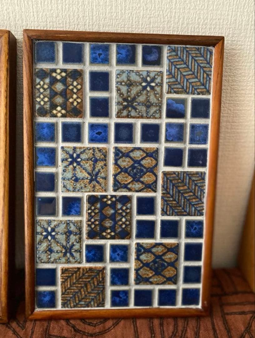 古道具　手仕事 タイルトレイ　 タイルトレー 2枚セット