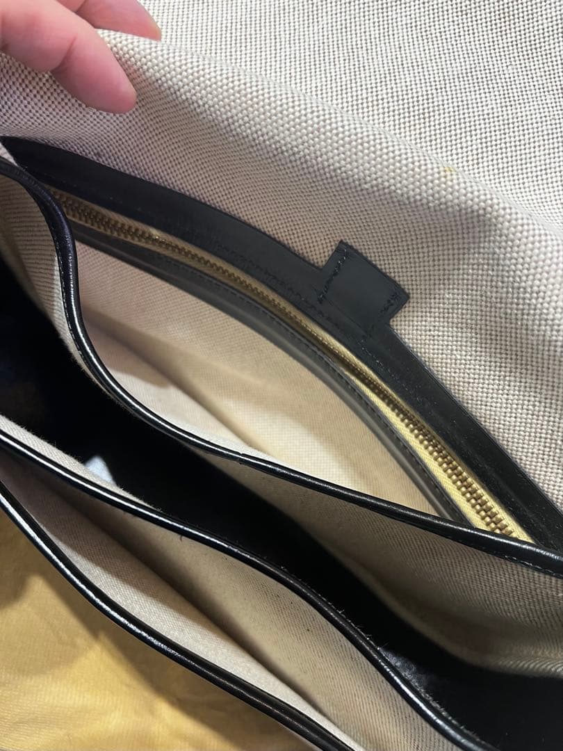 美品　エルメス　ヌメア　ボックスカーフ×トワルアッシュ　〇P刻印（1986）