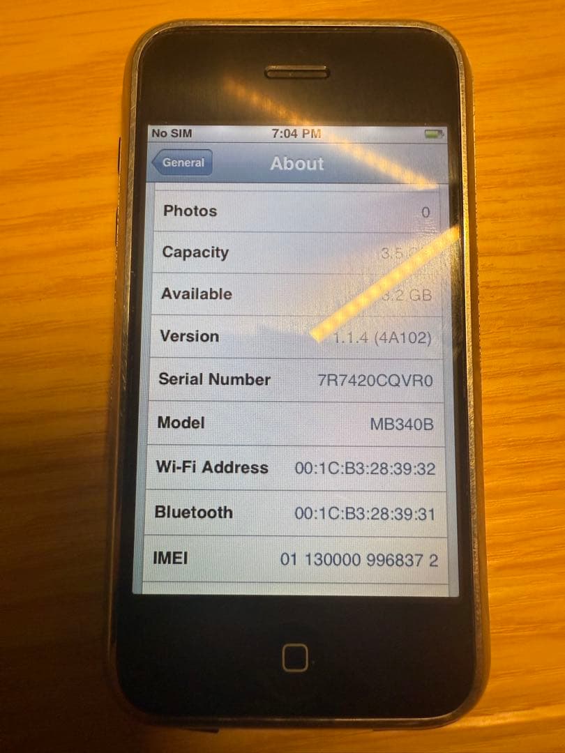 iPhone 2G 4GB デモ demo イギリス版 動作確認済 EU版