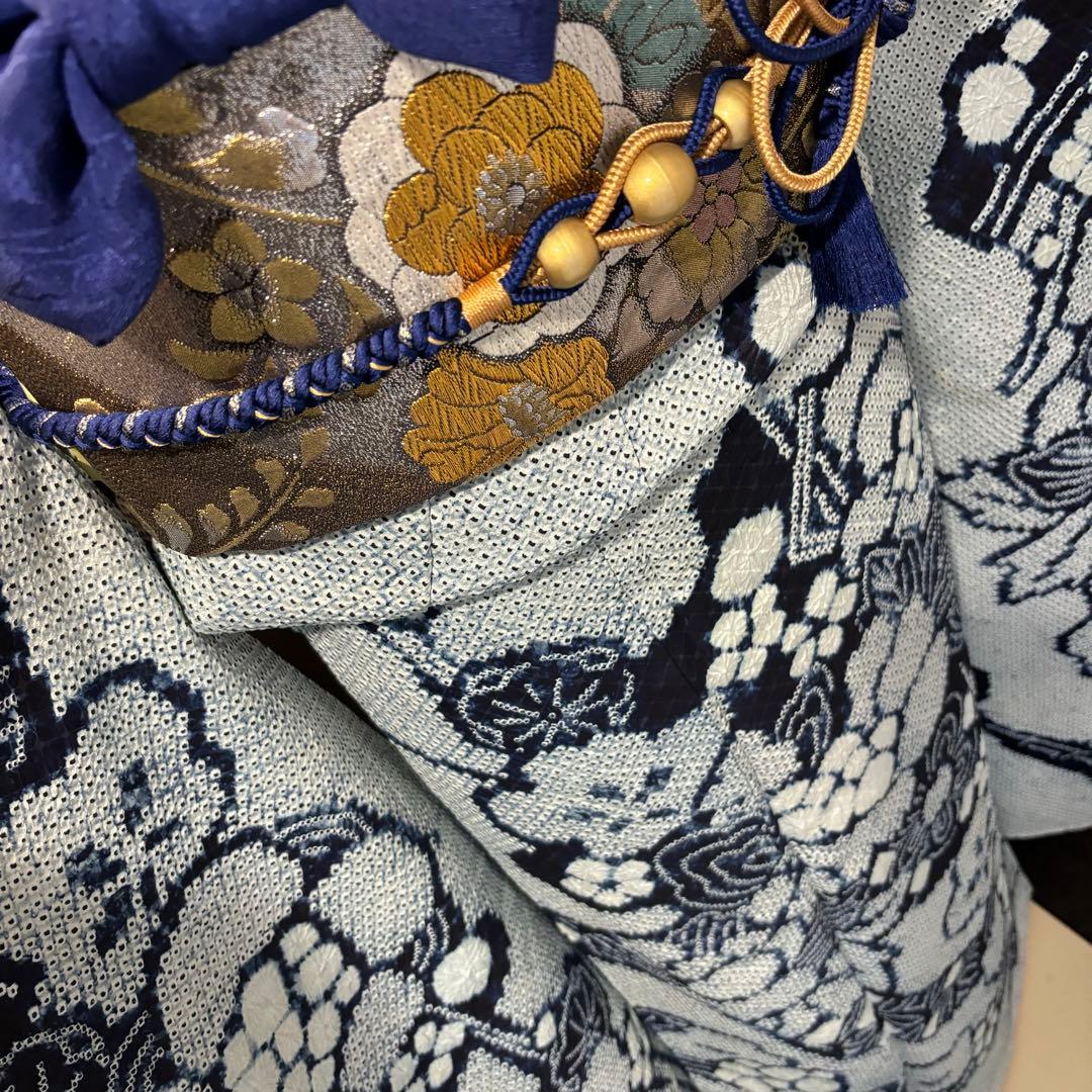 人間国宝　最高級　作家物　藍染　証紙　本疋田　総絞り　振袖　フルセット 振り袖