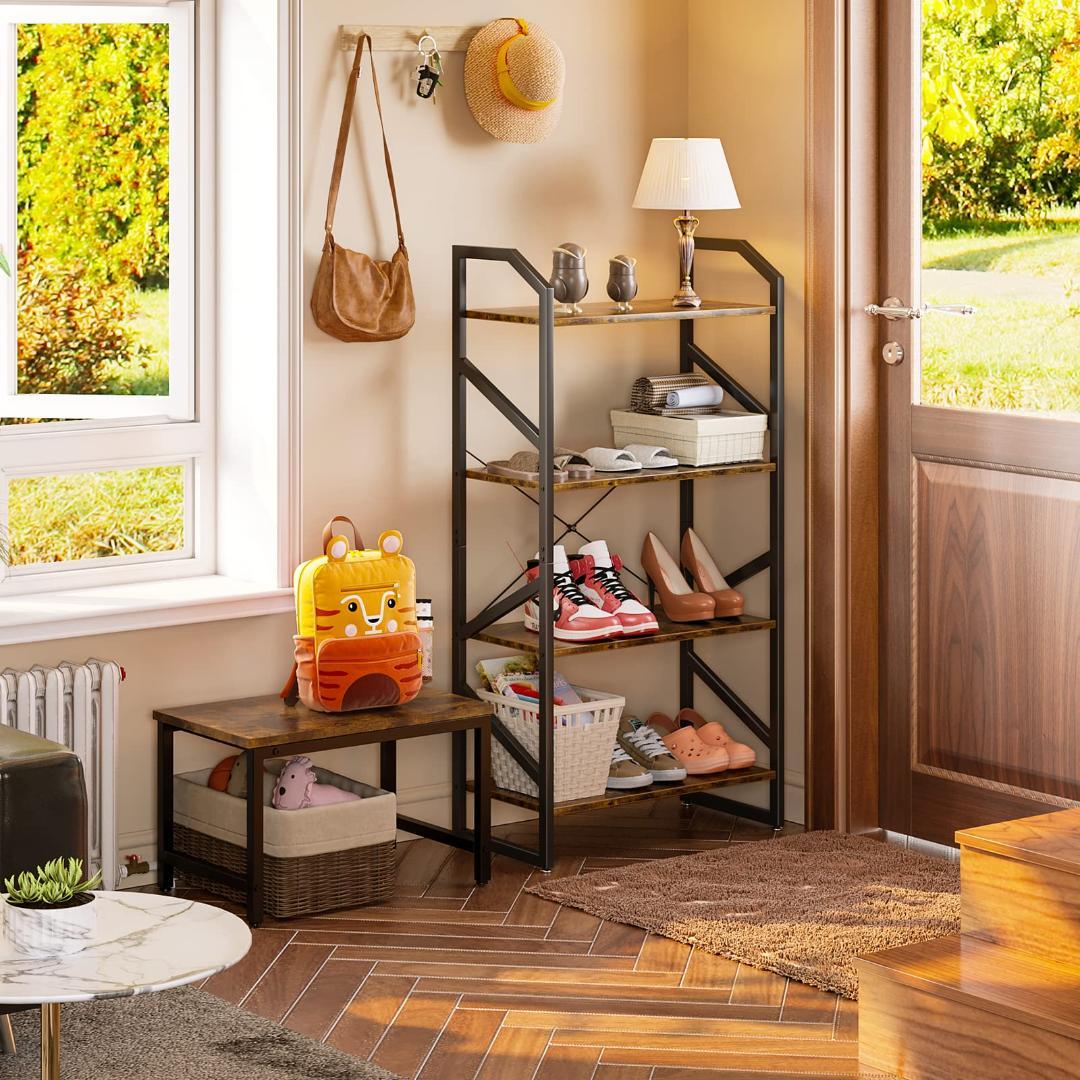 4段 ラック モダンデザインと耐久性を兼ね備えた多機能収納