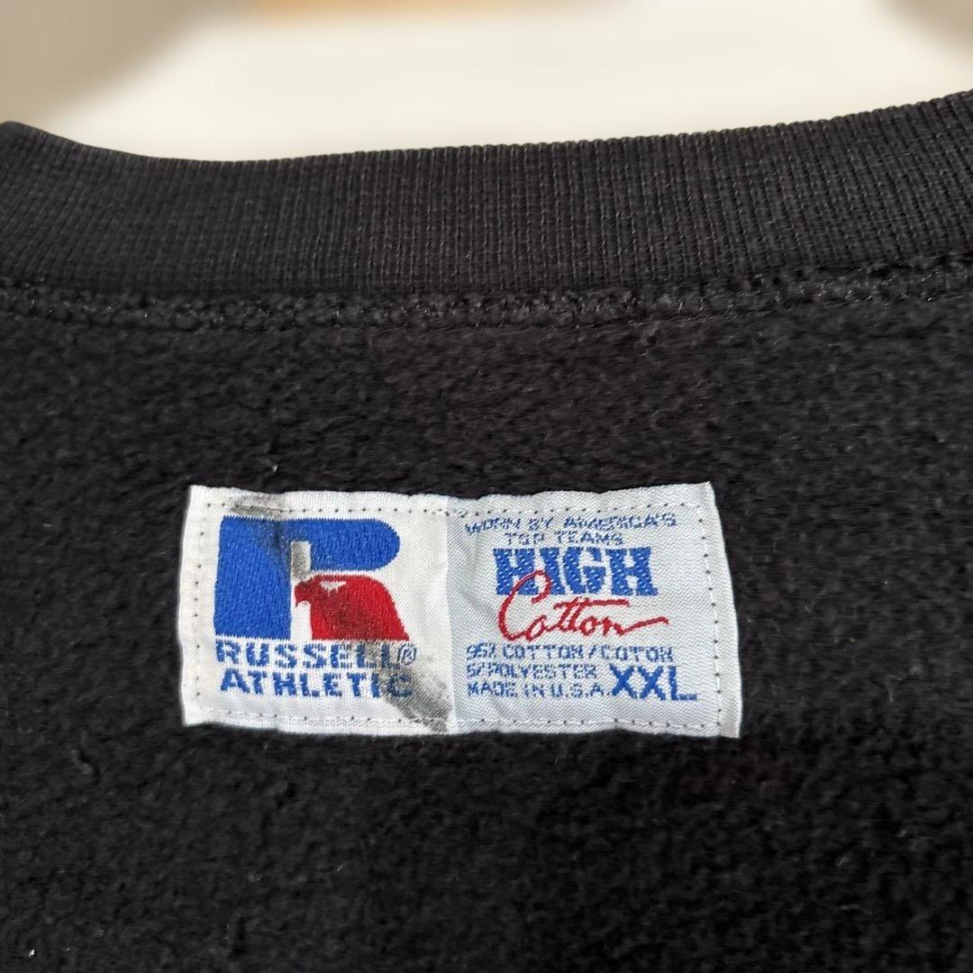 ラッセル 黒 スウェットXXL 90s USA ハイコットン ヴィンテージ