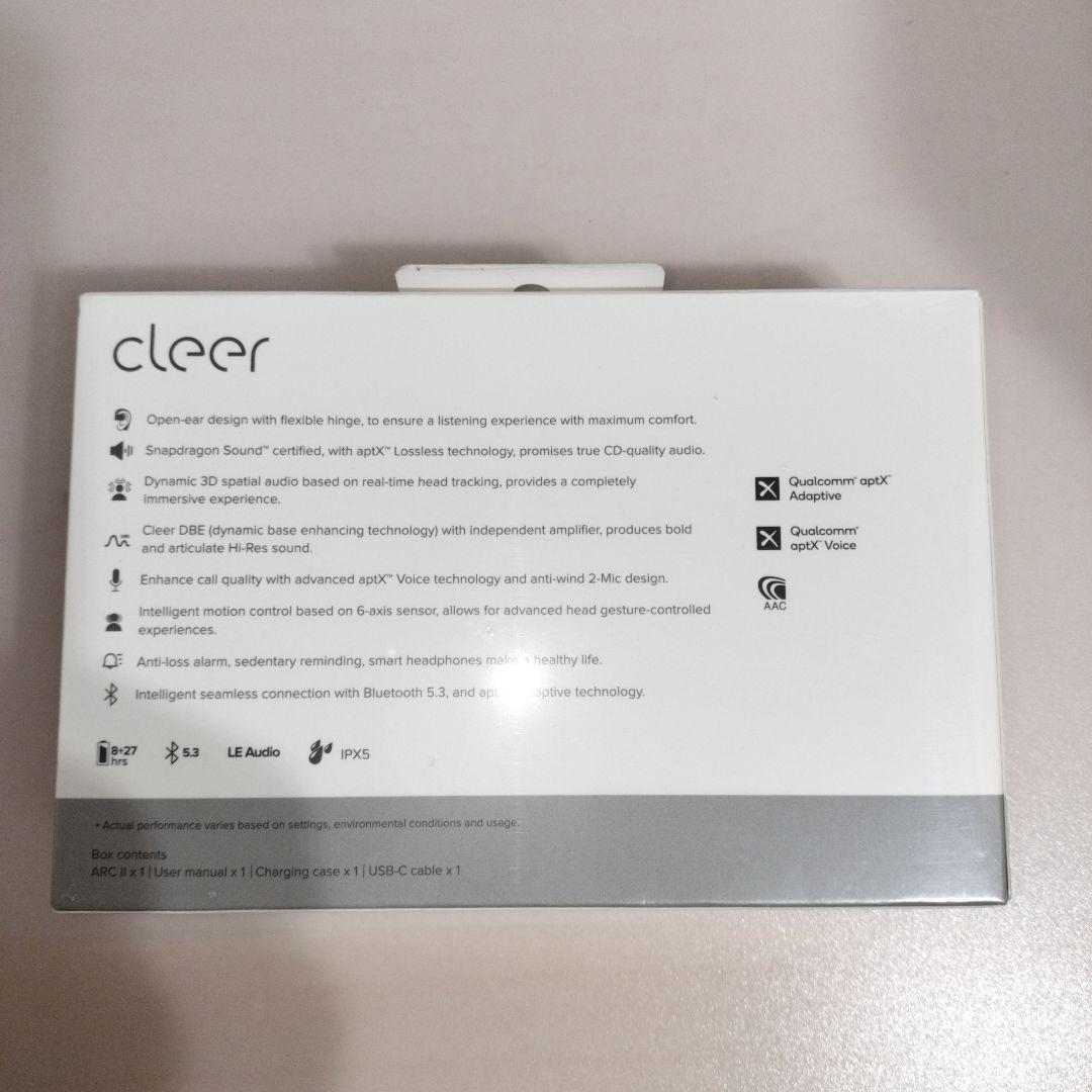 Cleer オープン型 ワイヤレスイヤホン ARC II MUSIC版 ホワイト