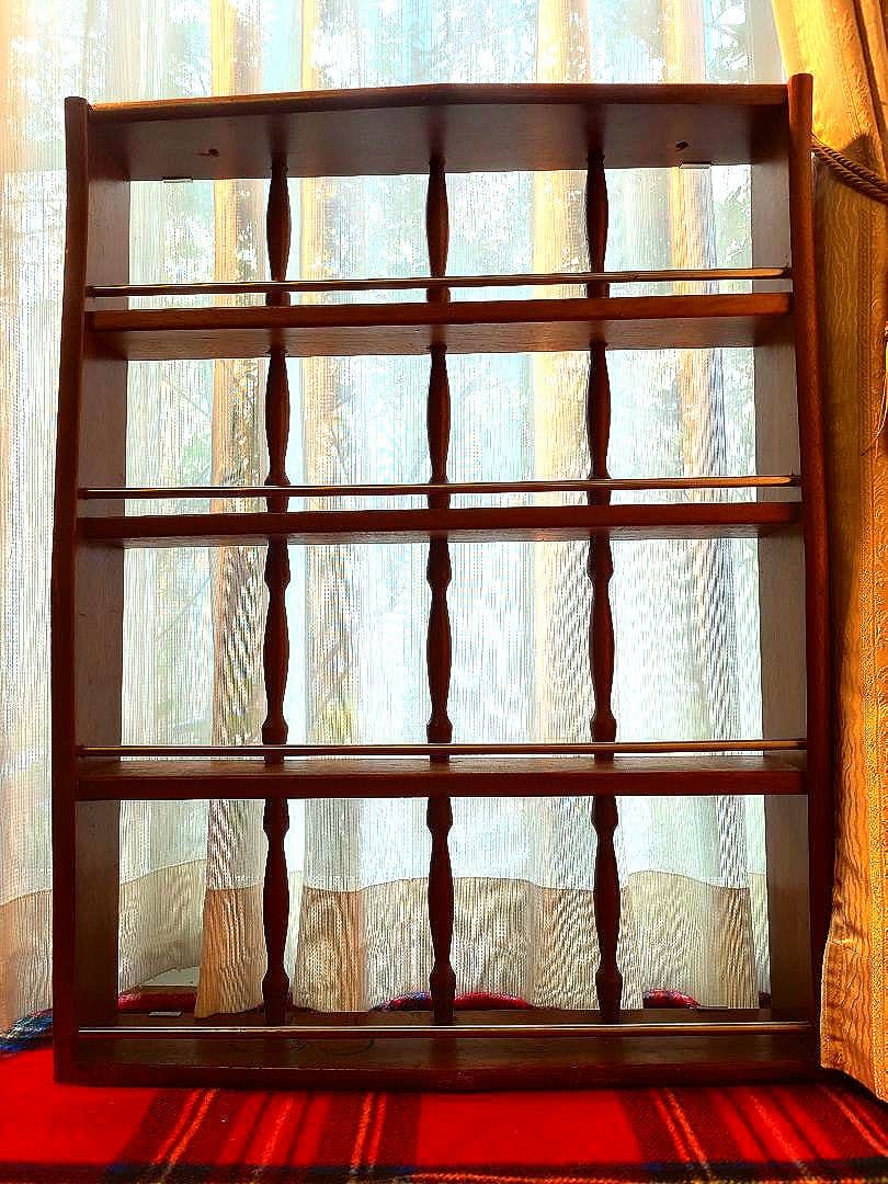 ③昭和レトロ ヴィンテージ アンティーク 北欧家具 壁掛け 収納棚 木製　ラック