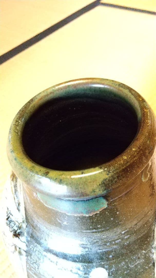 人間国宝 金城次郎 魚紋花瓶 高さ29cm 共箱