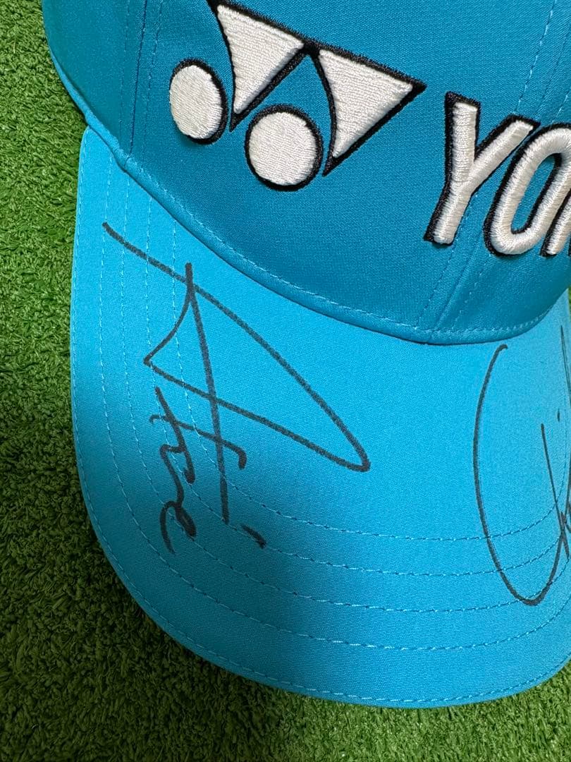 YONEX サイン入りキャップ 水色