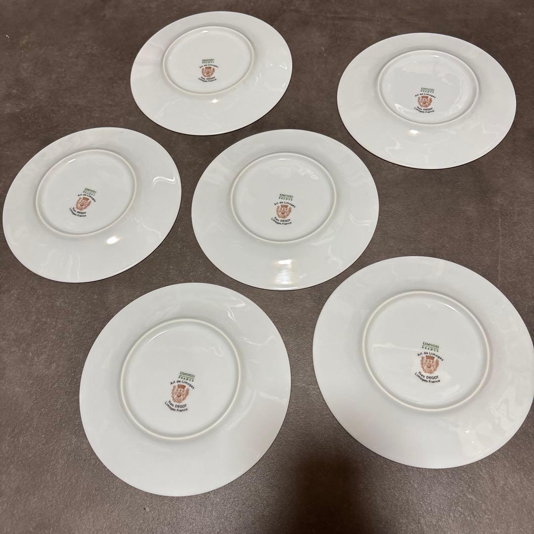 リモージュ Yves DEGOT 18センチプレート 6枚セット