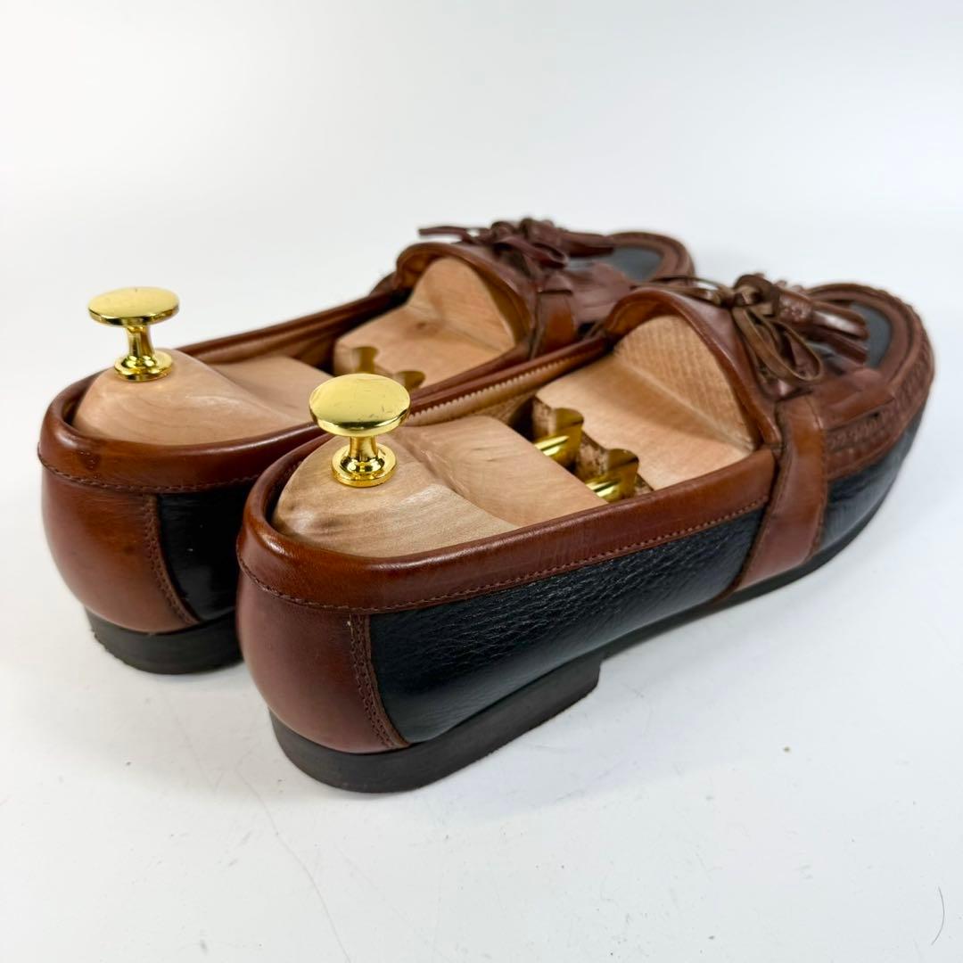 ジョンストン＆マーフィー　タッセル ローファー(8)革靴　イタリア製　フリンジ