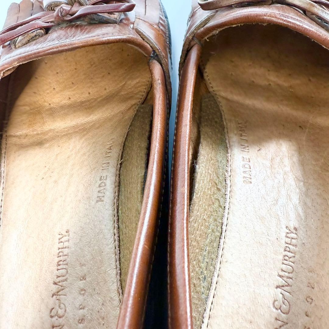 ジョンストン＆マーフィー　タッセル ローファー(8)革靴　イタリア製　フリンジ