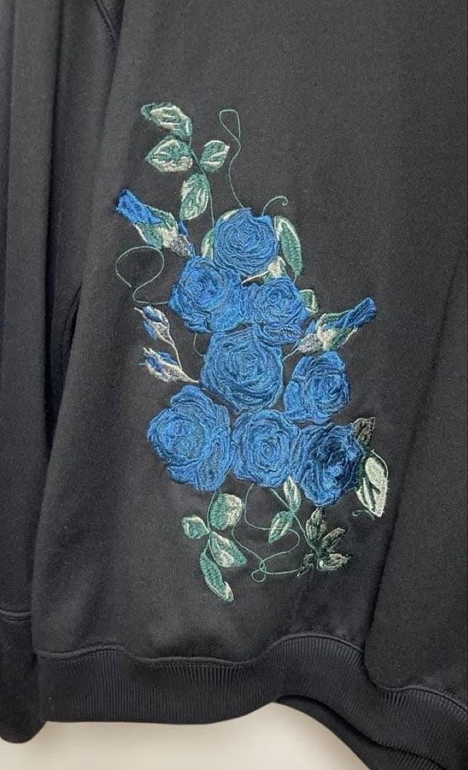 Ado×HARE　サイドレースアップシシュウスウェット　ブラック　刺繍