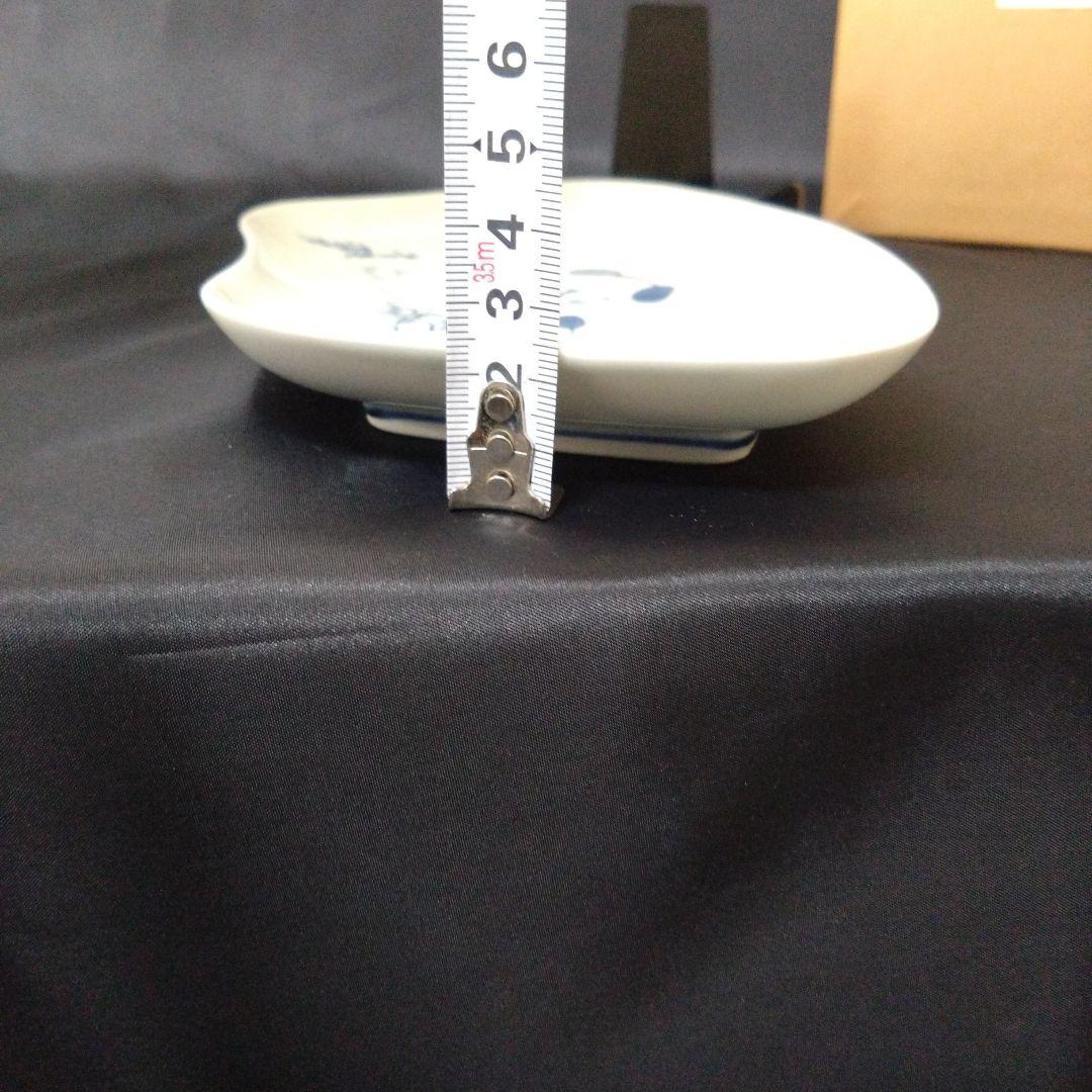 未使用 有田焼 しん窯 青花 やすのり 限定プレート　犬