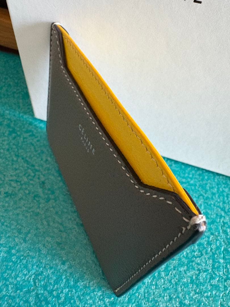 CÉLINE グレー/イエロー 名刺入れ