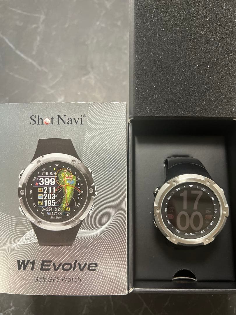 【BOX付】Shot Navi W1 Evolve 黒 ゴルフGPSウオッチ