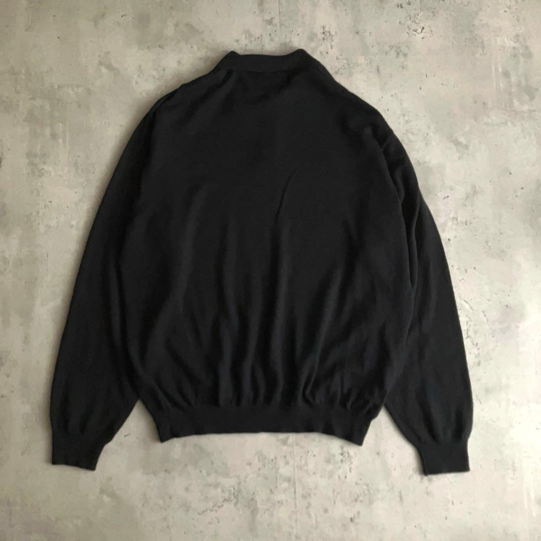 Eddie Bauer A.K.A ウール ニットポロ 香港製 ブラック