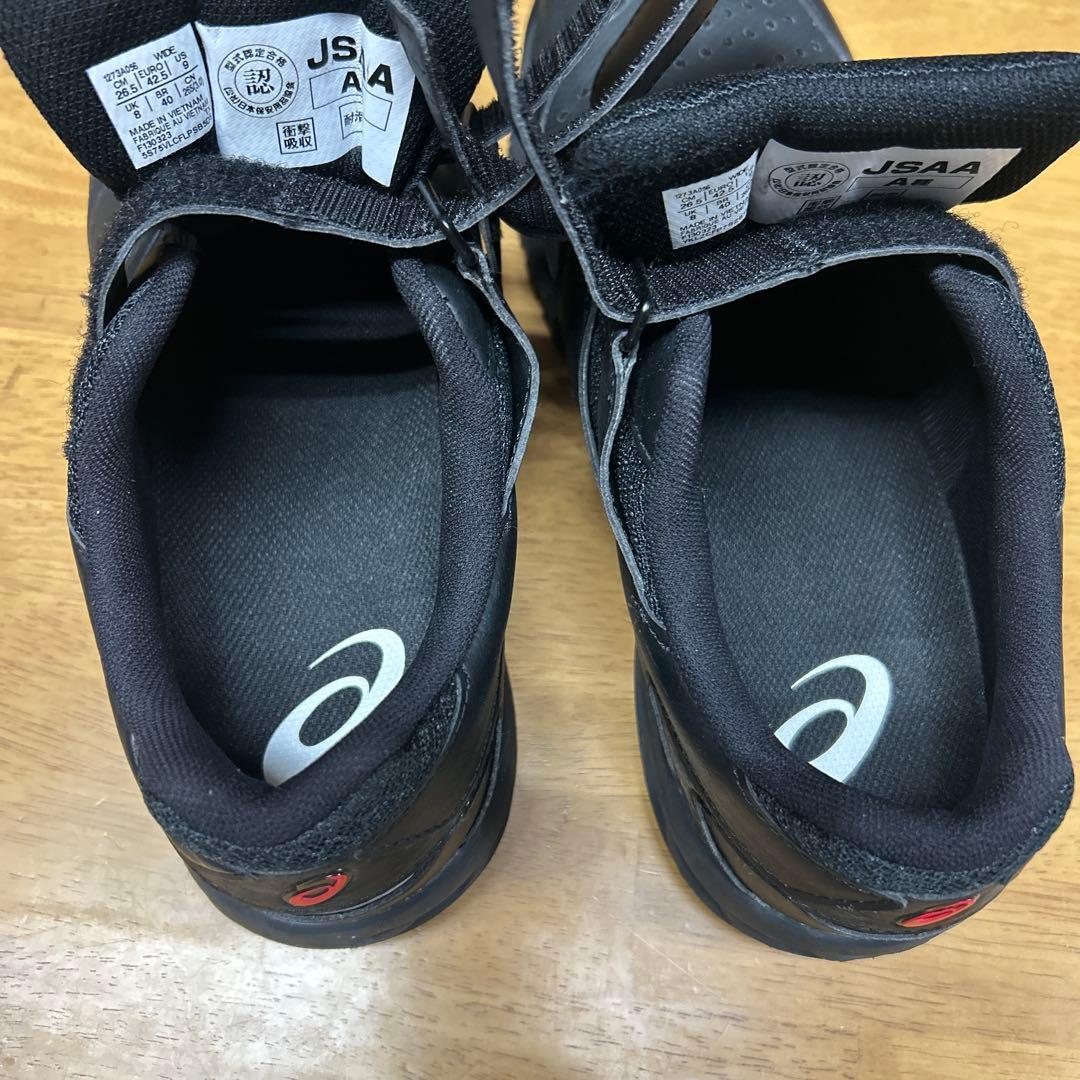 asics 安全靴 黒 ベルクロストラップ