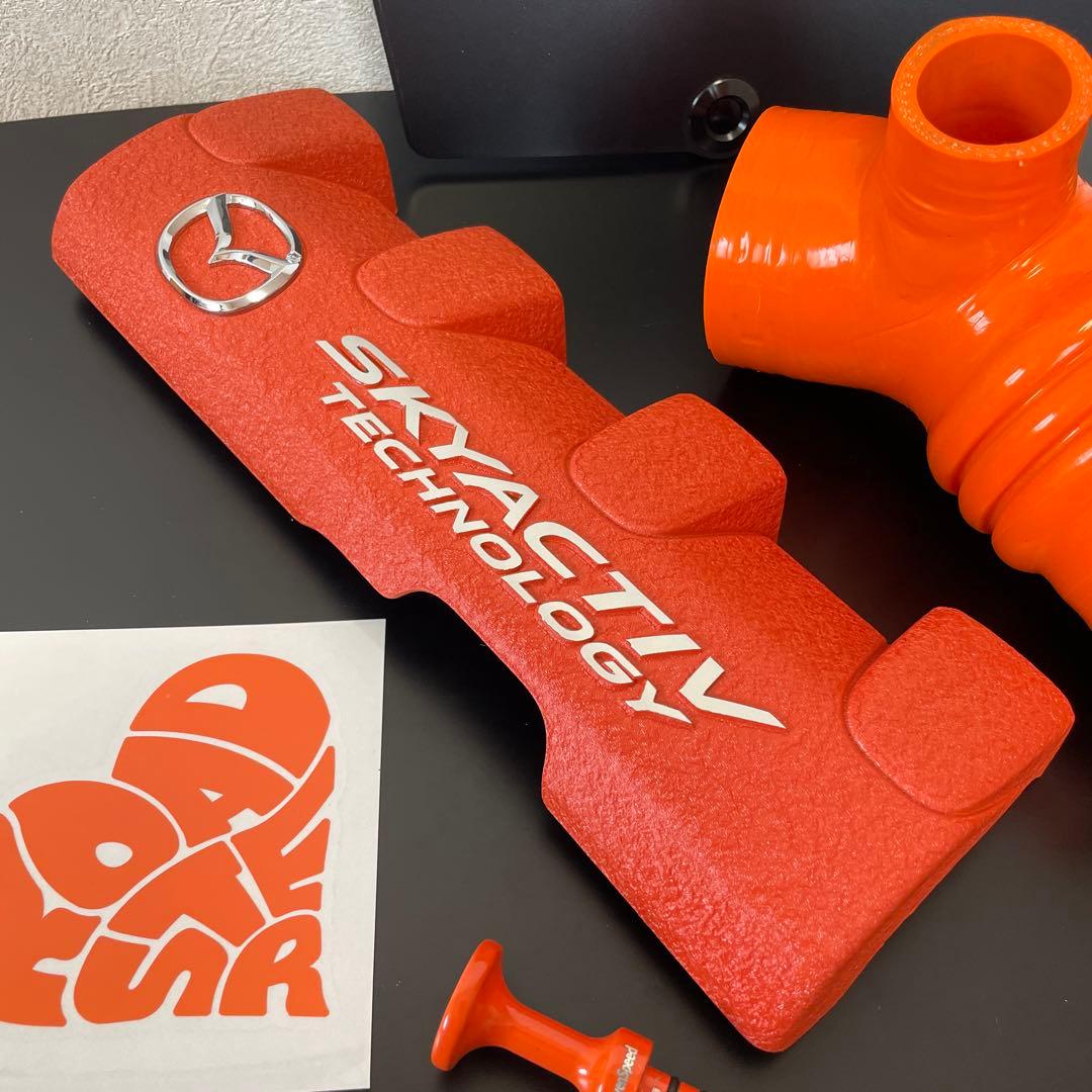 NDロードスター　エンジンルームオレンジ色４点セット ＋ オイルフィラーキャップ