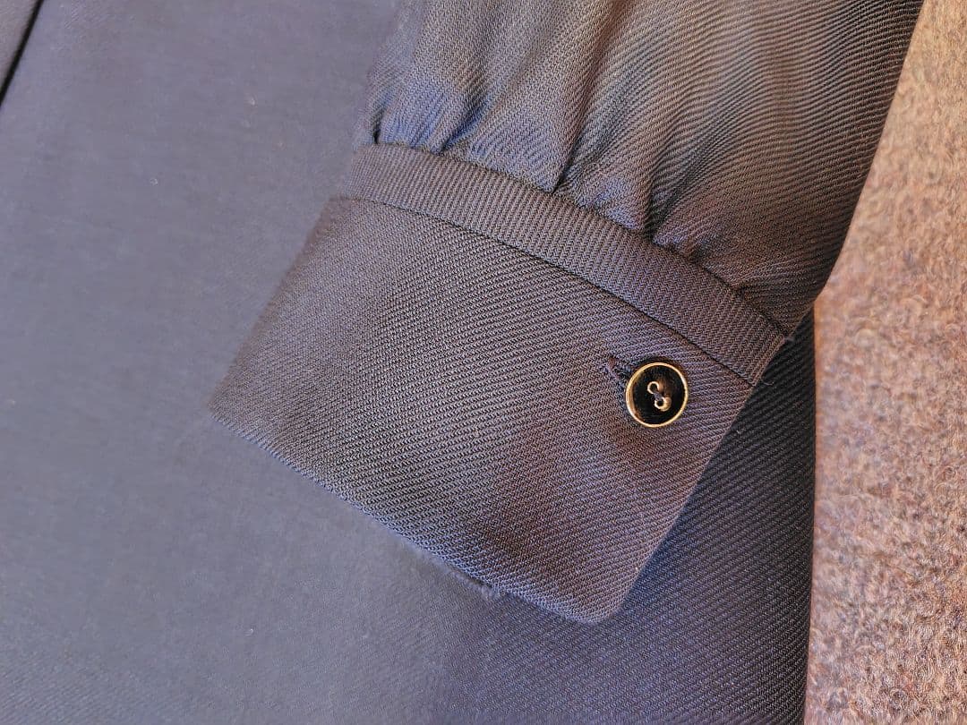 新品　AMACAアマカ　ビエラシャツワンピース38　ブラックネイビー49500円