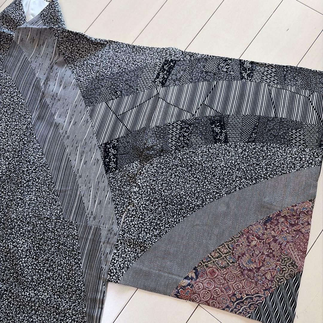 も*も様 ■E5848■美品■正絹■染谷梅治　落款　黒　江戸小紋　訪問着■丈16