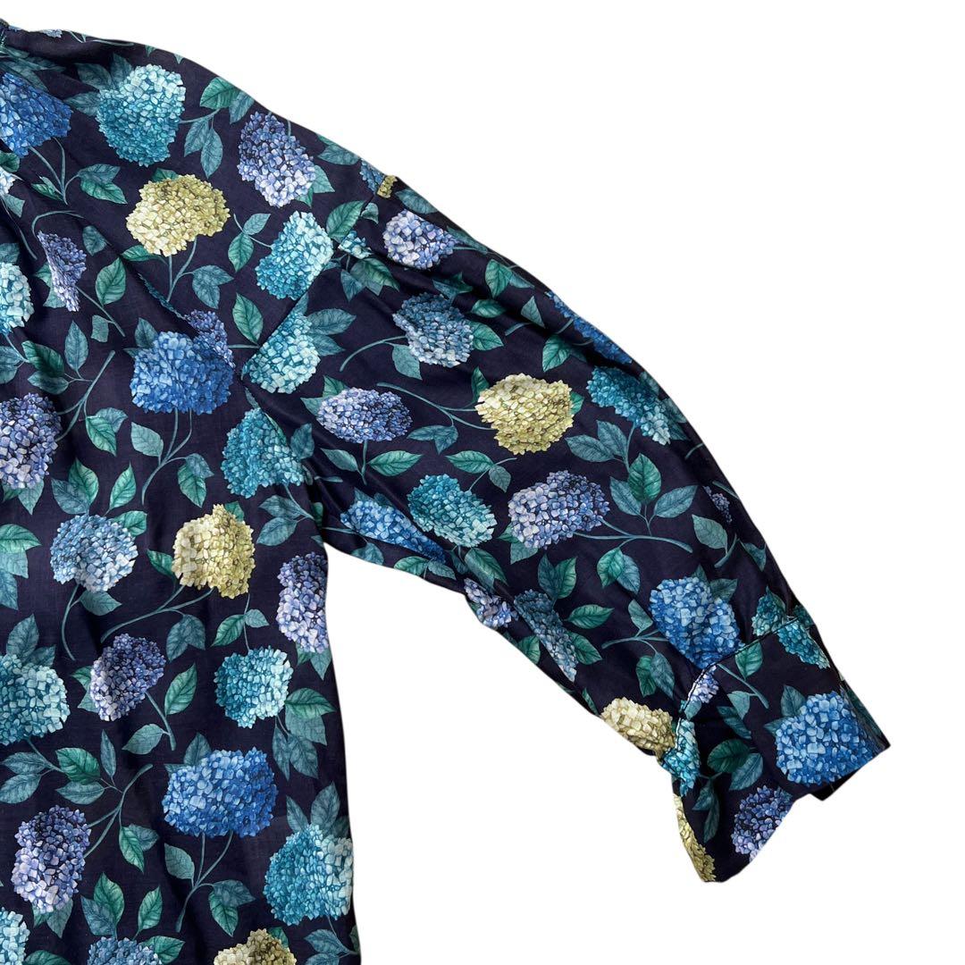 新品　Blue fronce ✕ liberty　紫陽花柄ブラウス　38