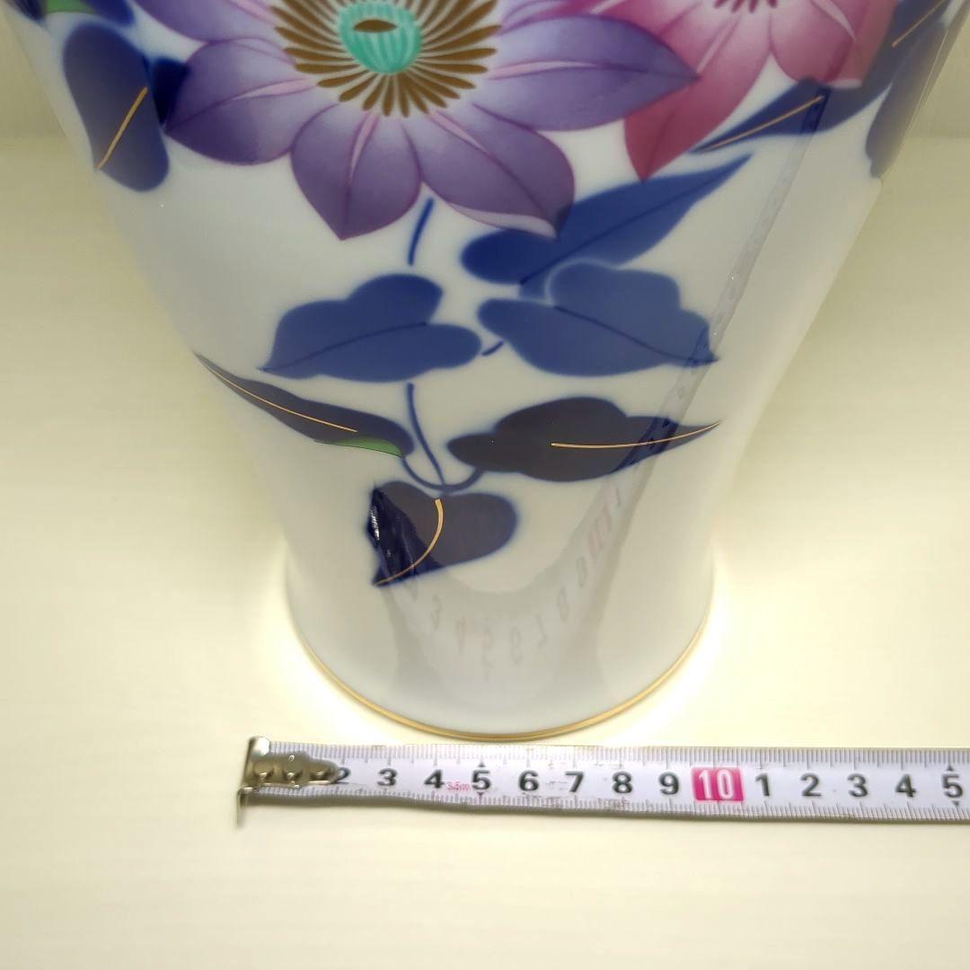 香蘭社　花草　鉄仙花　花瓶　飾り壺　１個　高さ約31センチ