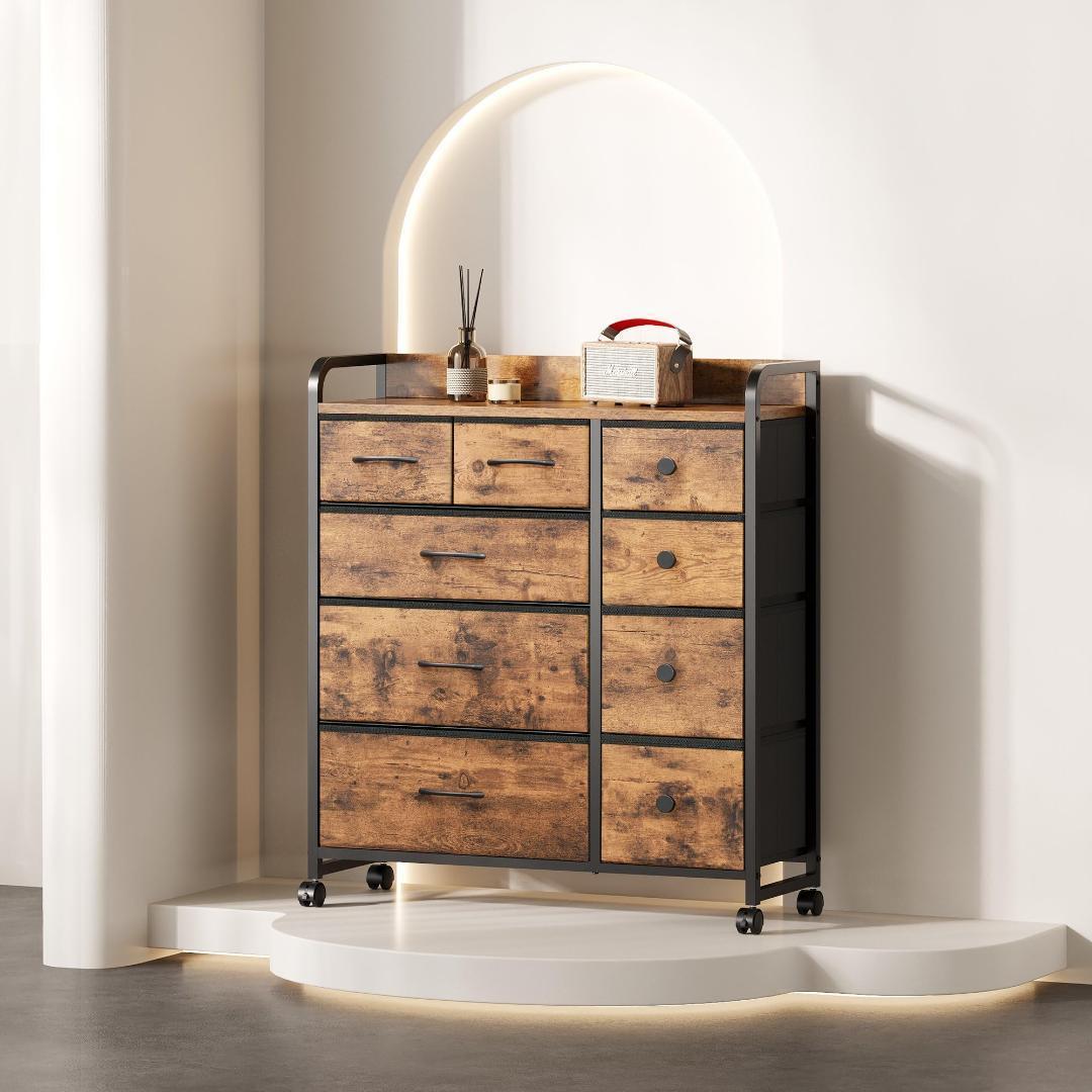 タンス チェスト 4段9杯 収納 おしゃれ キャスター付き 収納 衣装