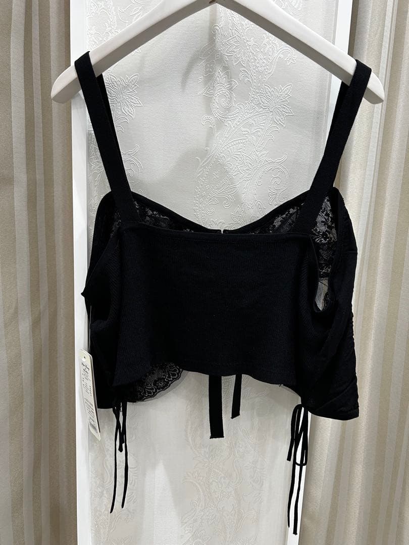 S64:新品❣️リボン キャミソール 単品 ブラック サイズ44
