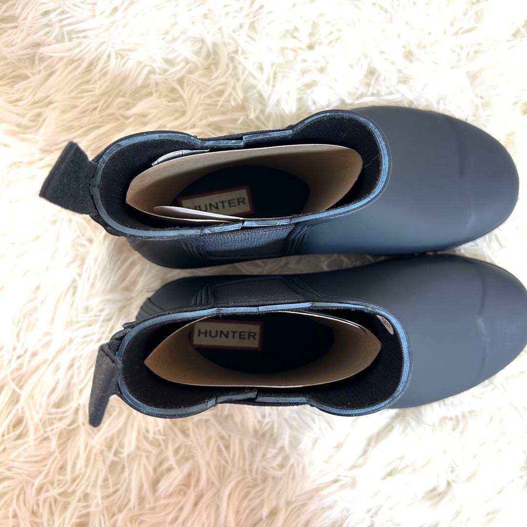 【未使用】HUNTER ハンター サイドゴア チェルシー レインブーツ ネイビー