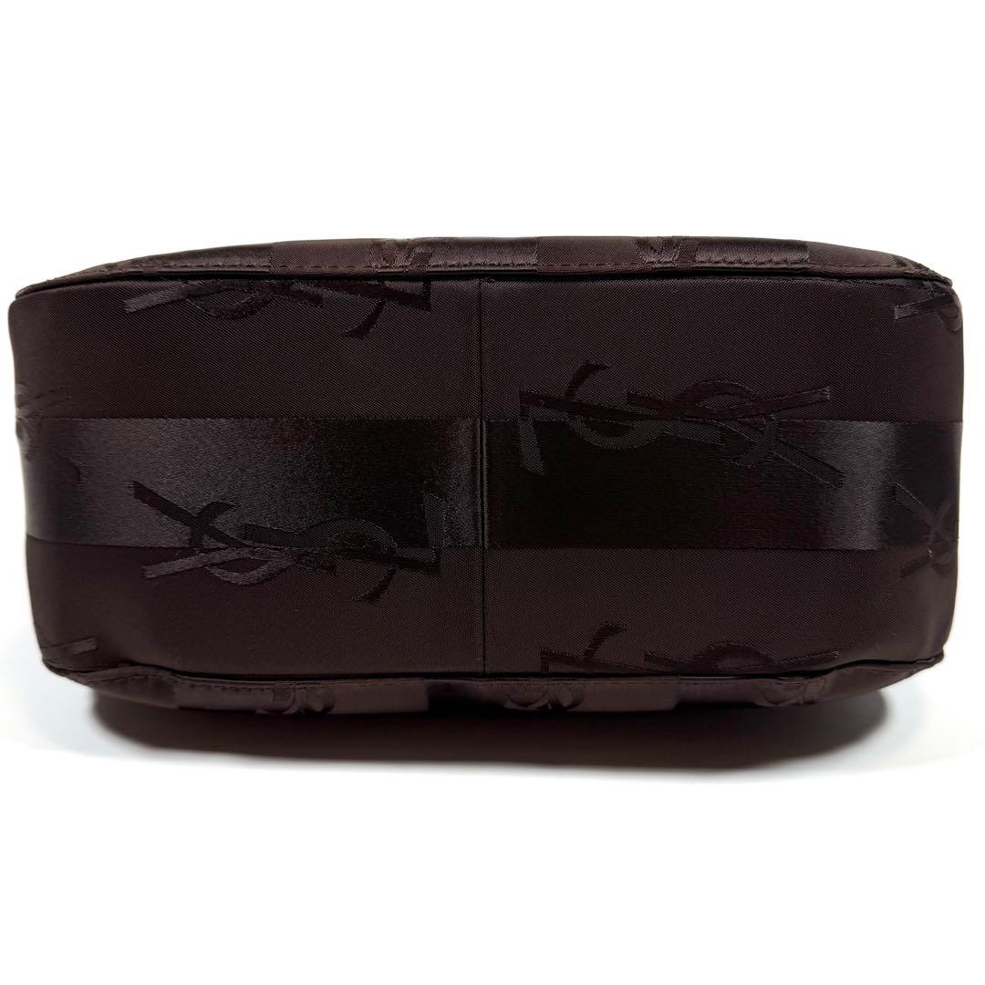 【極美品】イヴサンローラン　ワンショルダーバッグ　ナイロン　yslロゴ　ブラウン