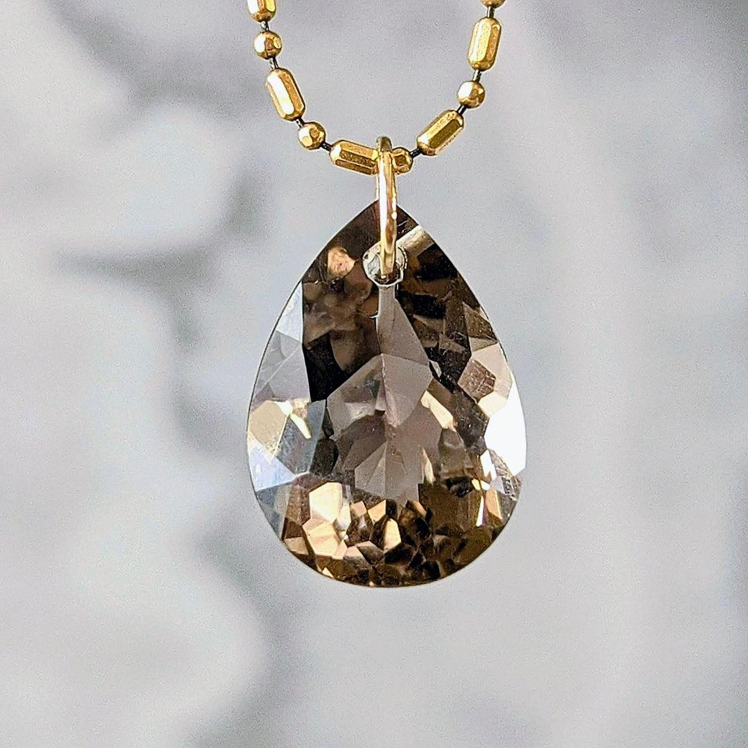 ♢みどりかわ♢K18 スフェーン ＆ スモーキークォーツ セットチャーム