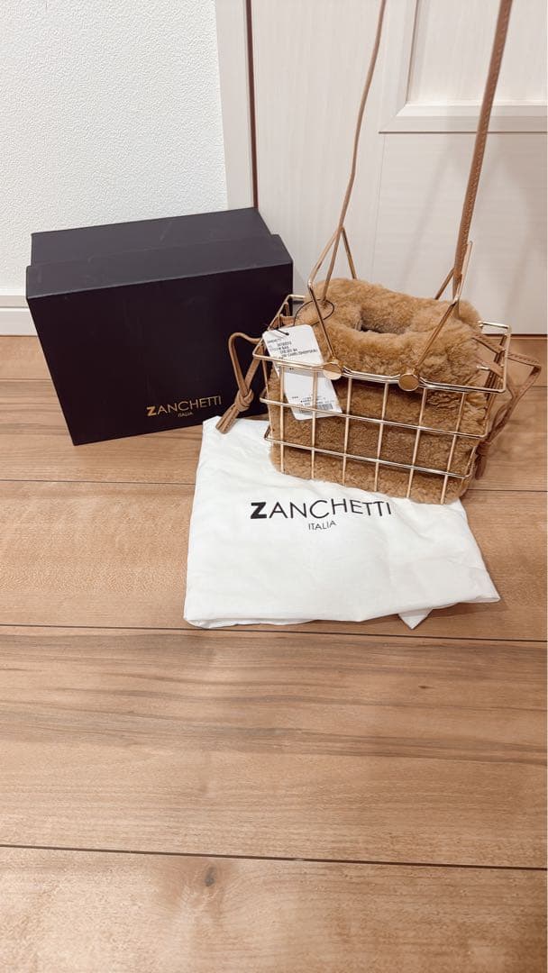 新品ザンケッティZANCHETTIマーケットバッグ MARKETBAG 茶