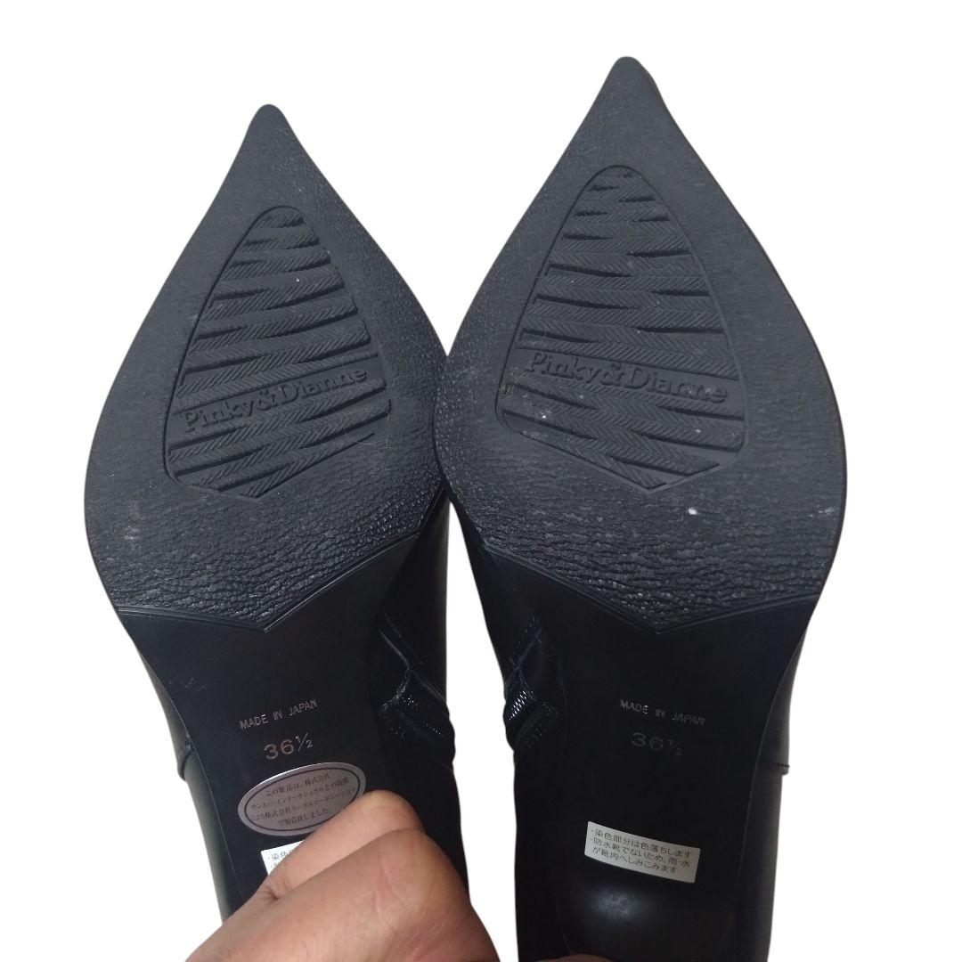 【極美品】ピンキー＆ダイアン ロングブーツ 36.5 黒 リーガル製 本革