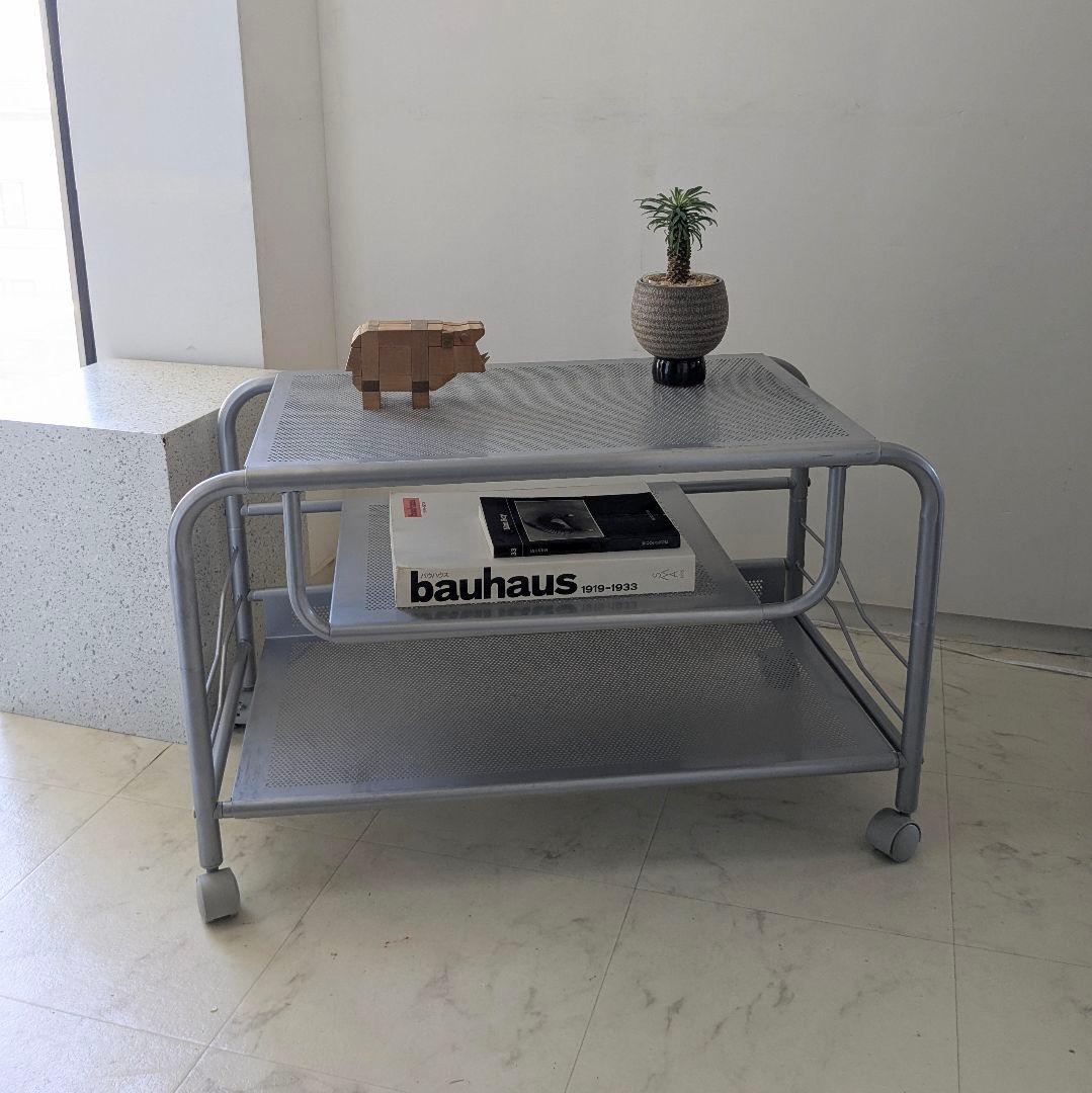 90s パンチング メタル ワゴン スチール ラック キャスター付き Y2K