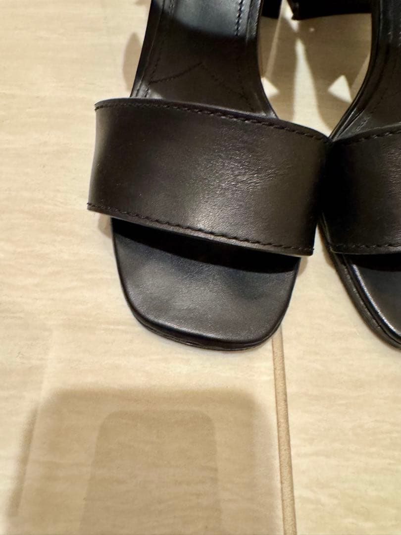 PRADA ブラック ヒールサンダル 37.5 / 24cm