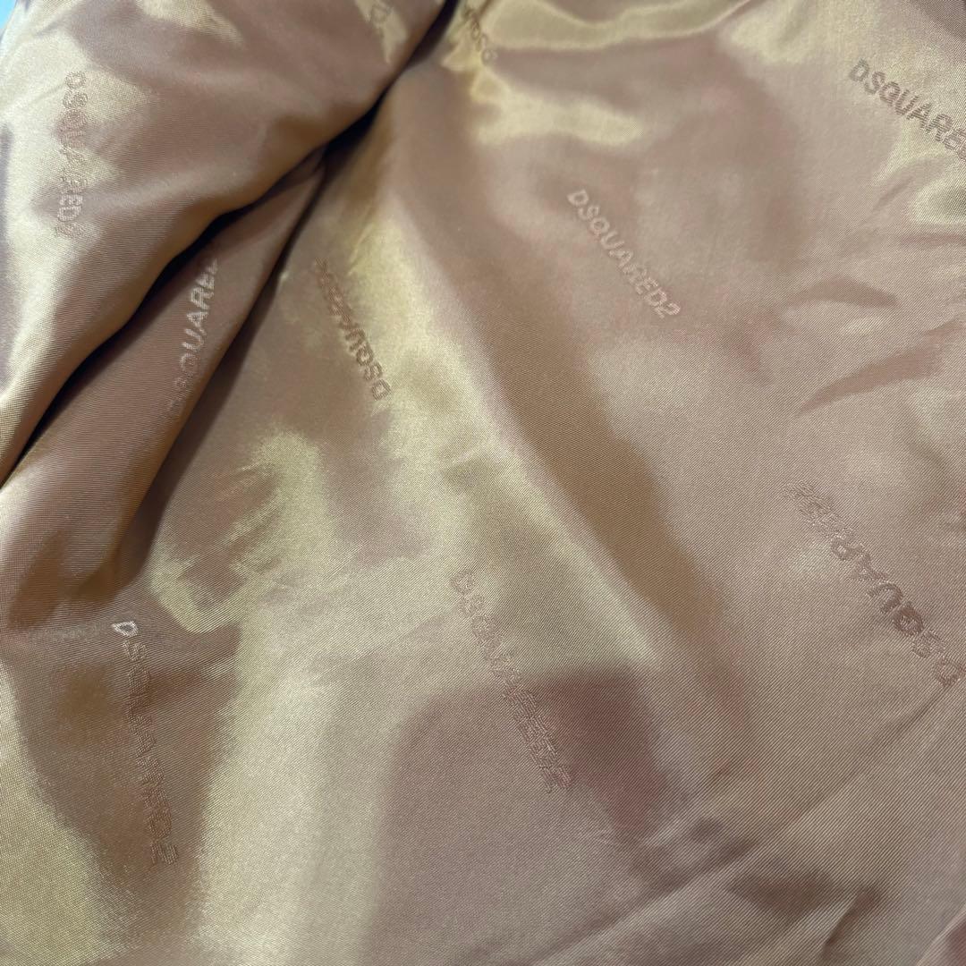 未使用タグ付 DSQUARED2 ラムレザー ライダース シングル バイカラー