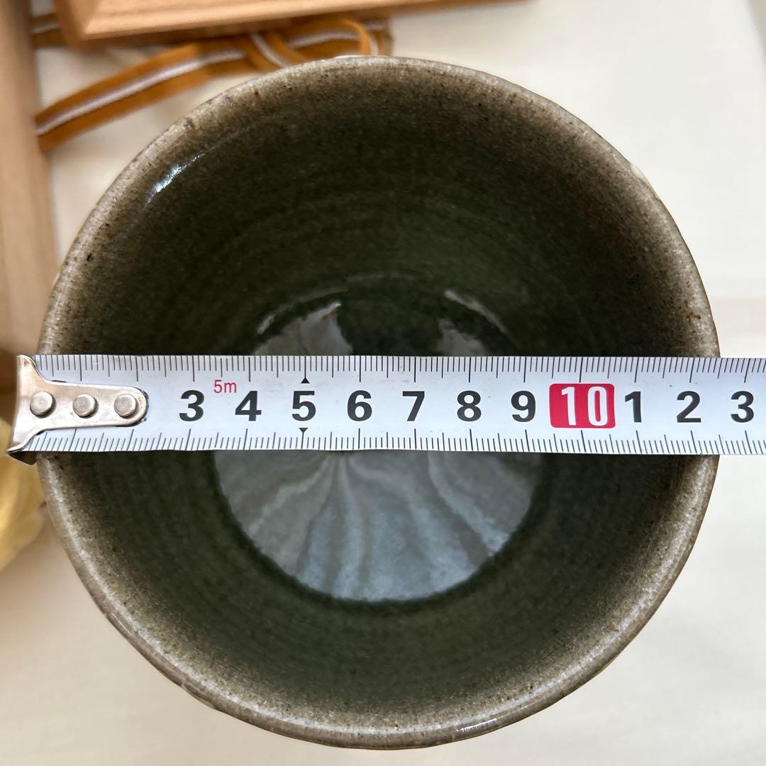 ◉本日限定◉山本教行　灰釉刷毛目茶盌　岩井窯　共箱　民藝