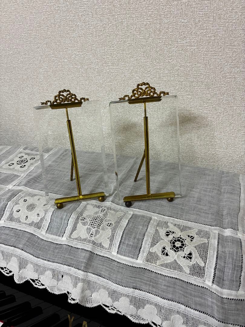 フランスヴィンテージ　ガラス　フォトスタンド