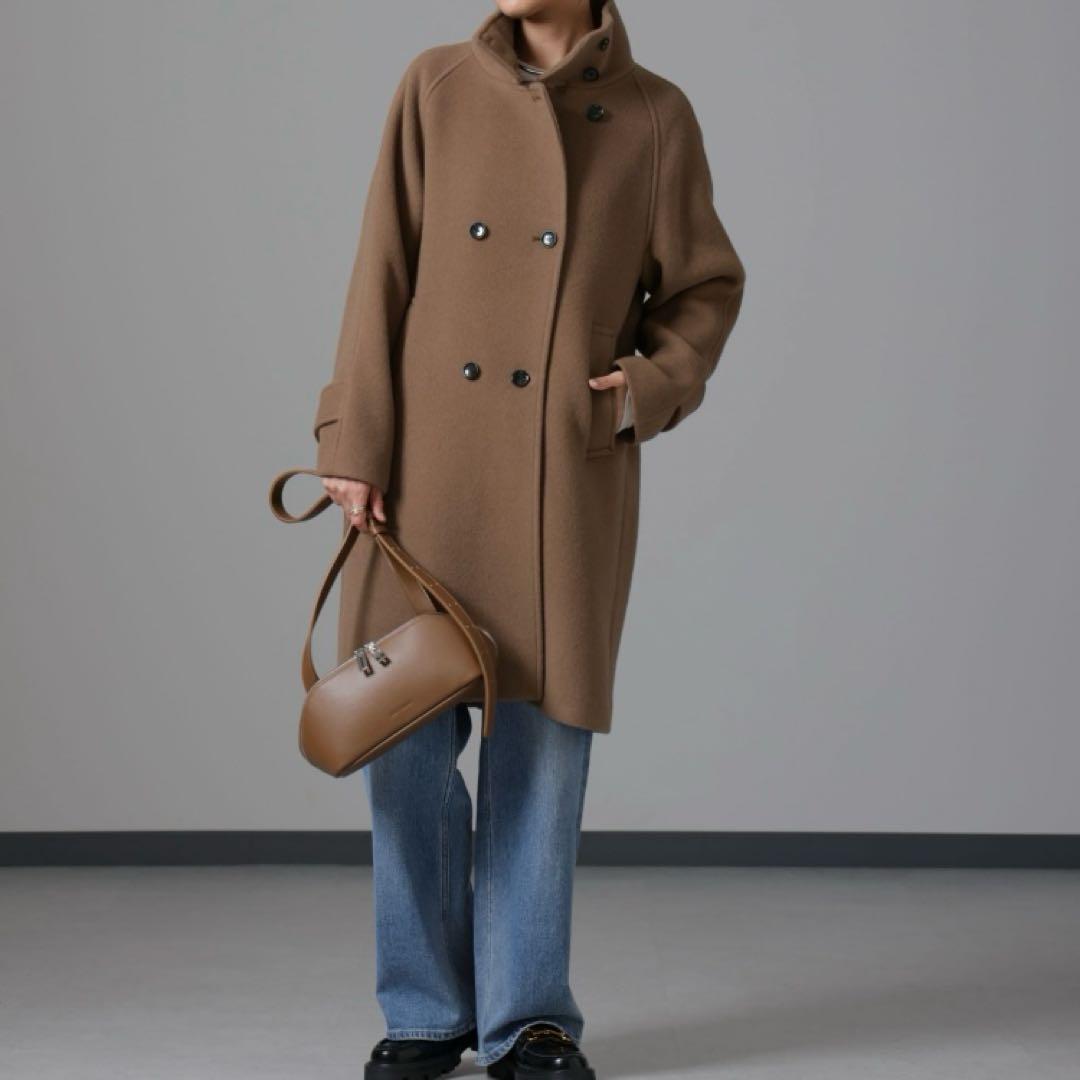 ウールカシミヤ ステンカラーコート ナノユニバース nano universe