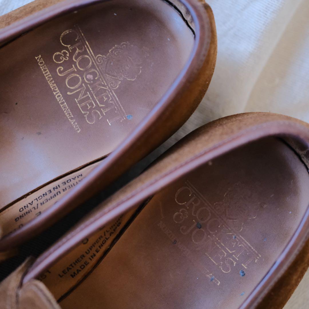 Crockett & Jonesスエードローファー SYDNEY茶5E