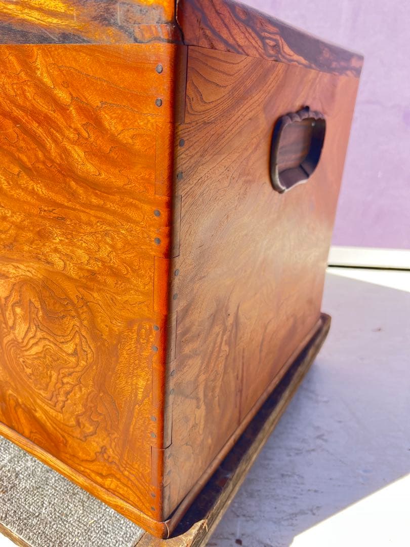 木製火鉢 引き出し付き ガラス蓋