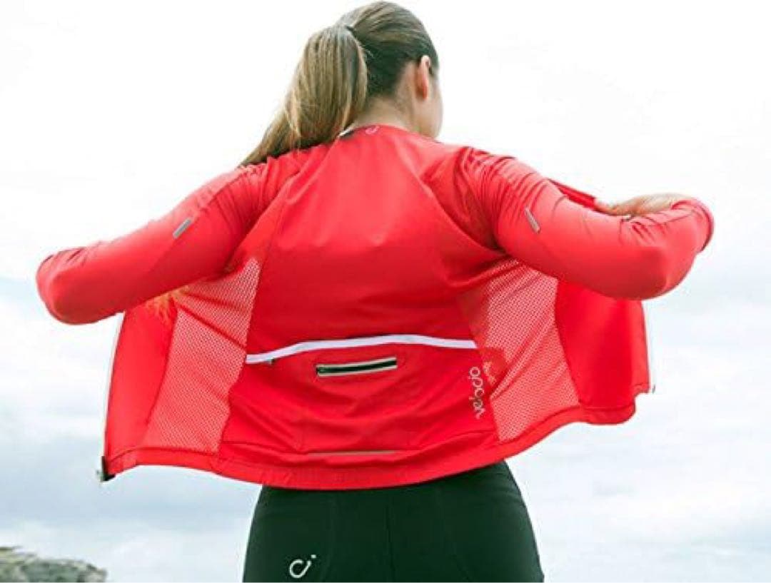 Velocio サイクルジャージ ロングスリーブ 春夏 M レッド レディース