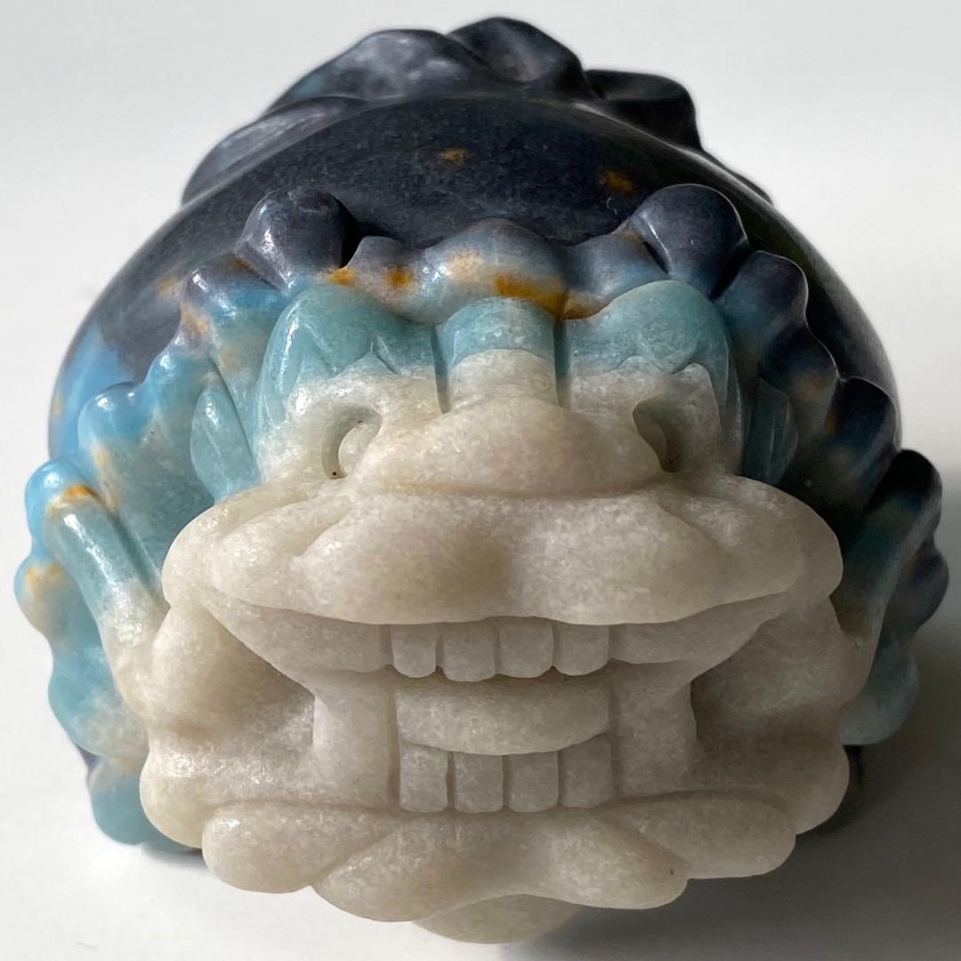 【 天然石 トロレアイト 龍亀 ロングイ さん 約226g 彫物 縁起物 金運