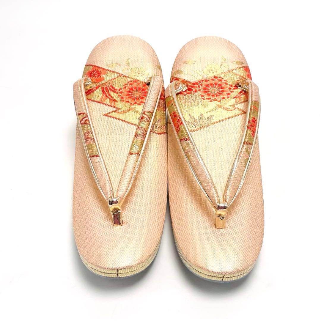 最終価格 美品 超特選 和装バッグ 草履 2点セット 花菱 フォーマル 着物