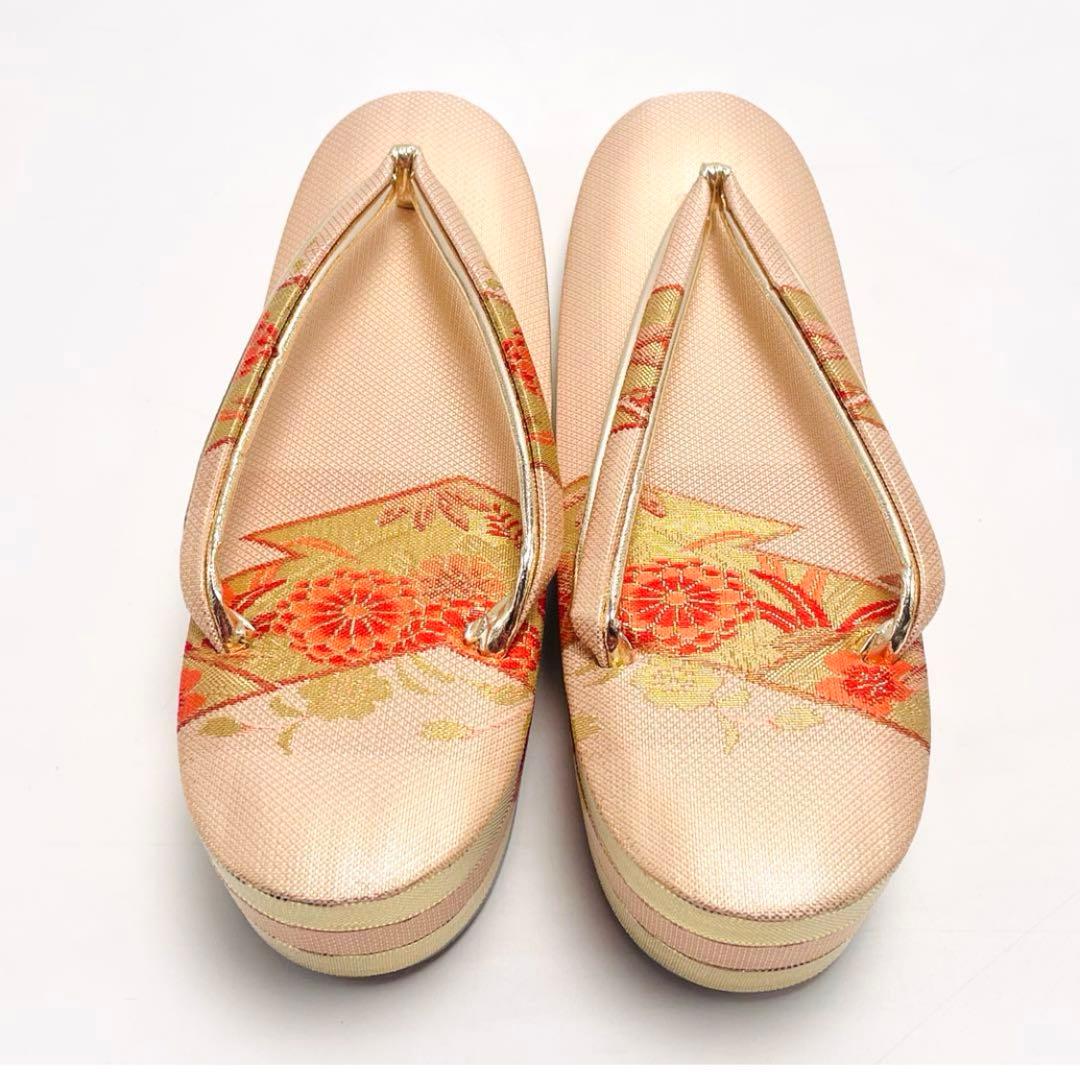 最終価格 美品 超特選 和装バッグ 草履 2点セット 花菱 フォーマル 着物