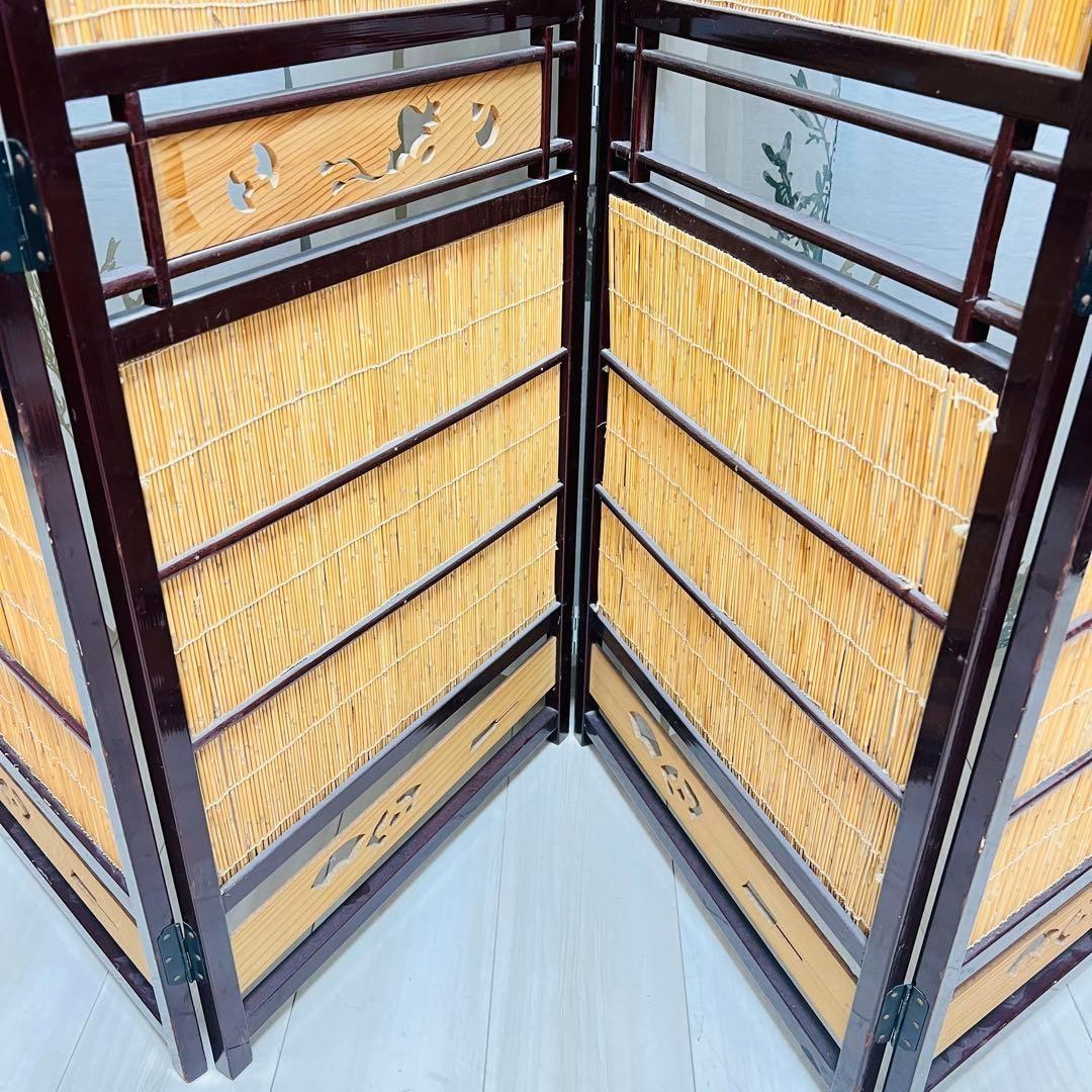 レトロ　￼和風　屏风　衝立　4つ折り　古風