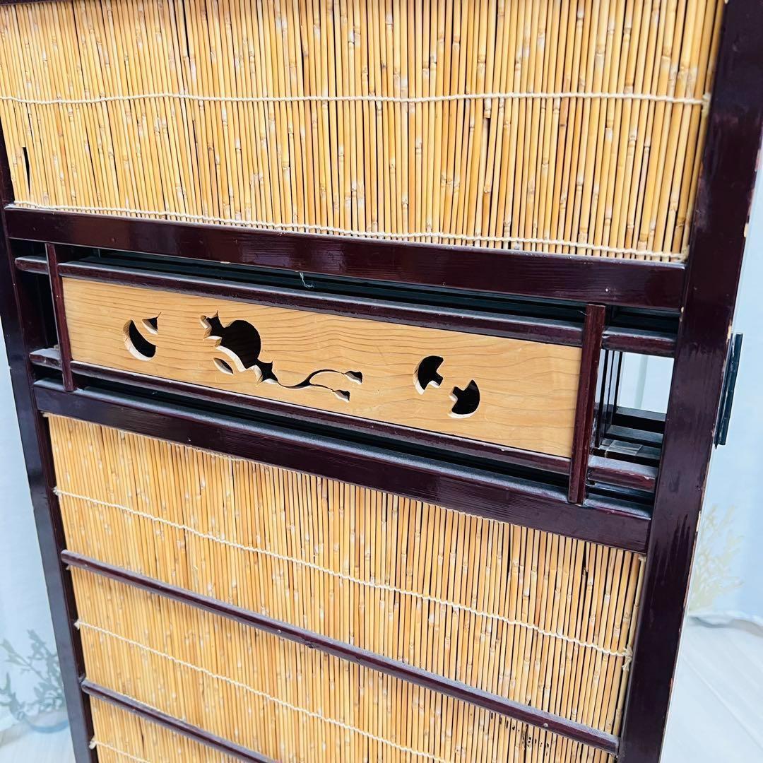 レトロ　￼和風　屏风　衝立　4つ折り　古風